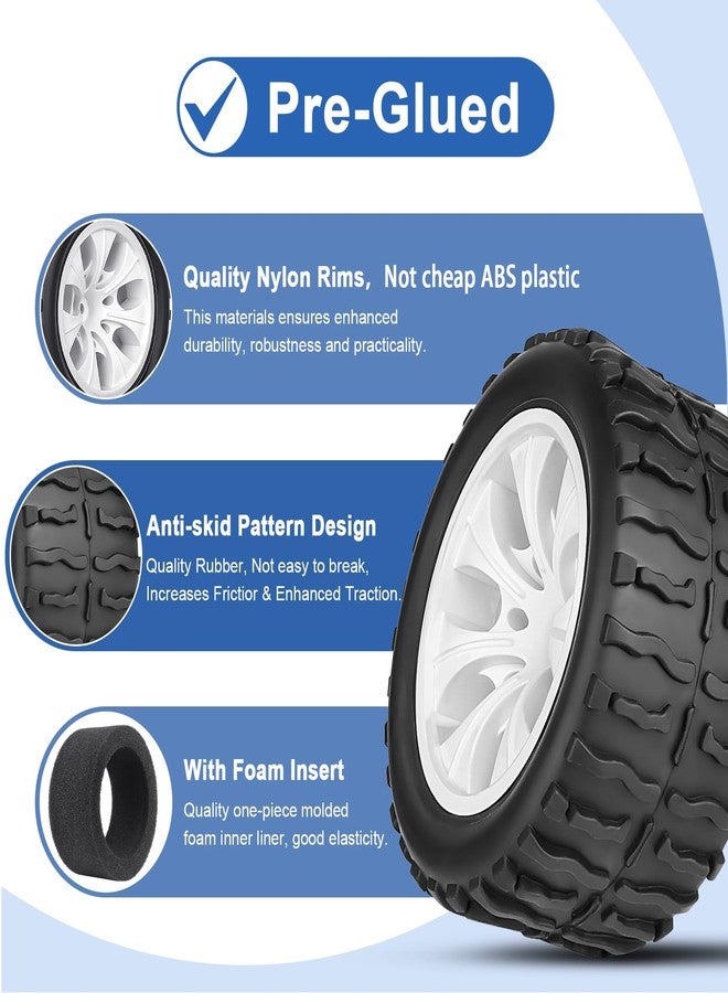 إطارات شاحنات التحكم عن بعد من نوع GoHobby 1/10 مثبتة مسبقًا، مقاس 2.8 بوصة وعجلات سداسية 12 مم، تناسب سيارات Traxxas Slash Rustler 4X4 و Redcat Volcano و EPX Pro Team و Associated MT10 (مجموعة من 4 قطع) - Image 4